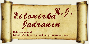 Milomirka Jadranin vizit kartica